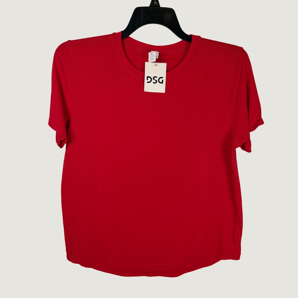 DSG Movement Seamless Tee Womens Large Candy Apple Red Short Sleeve Gym Shirt